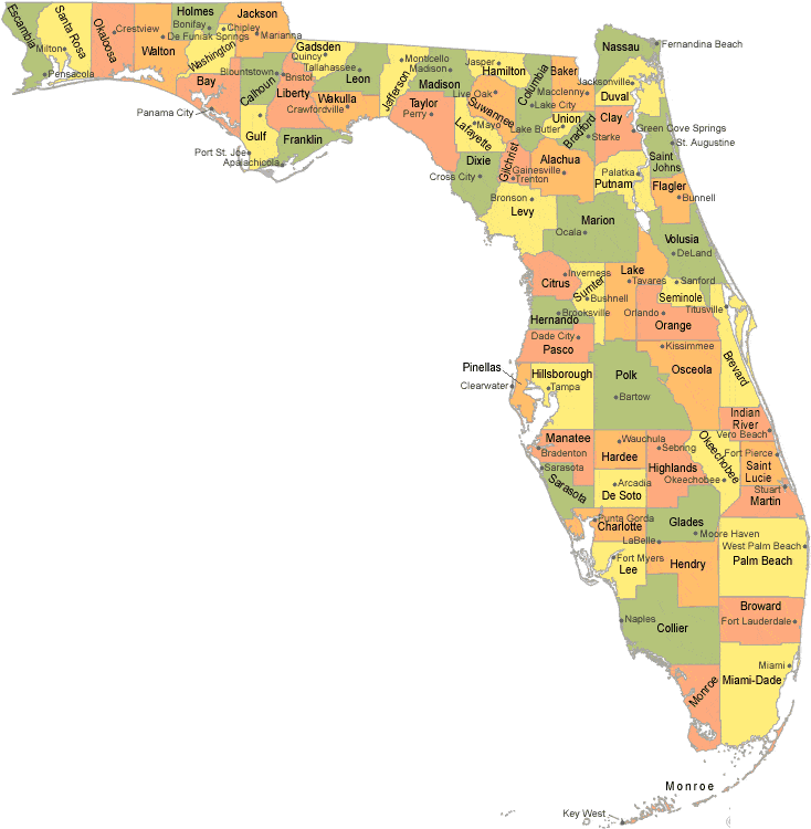 Florida service areas map