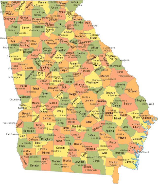 Georgia service areas map