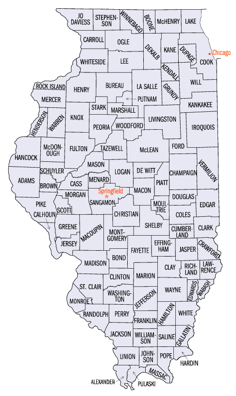 Illinois service areas map
